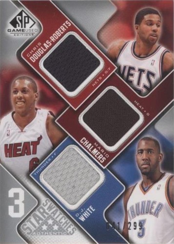 2009-10 SP Game Used - Chris Douglas-Roberts/D.J. White/Mario Chalmers #3S-DWC