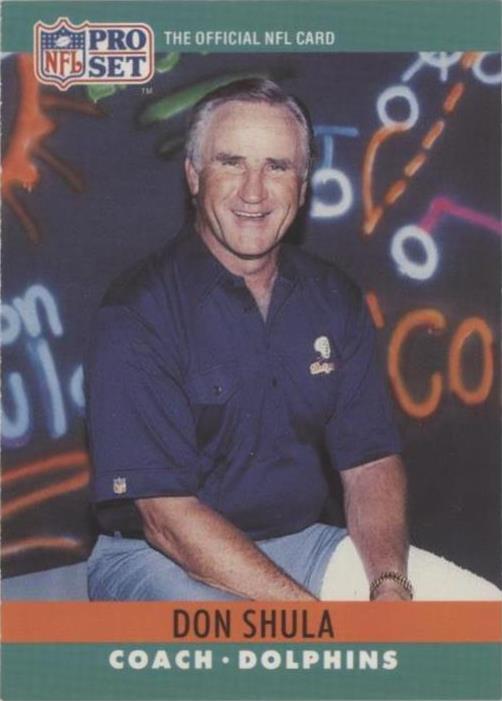 1990 Pro Set FACT Cincinnati DON Shula #185