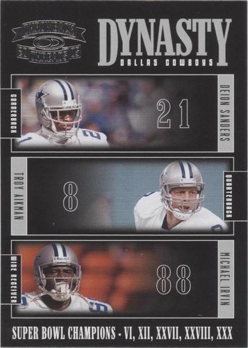2005 Donruss Throwback Threads Deion Sanders Michael Irvin Troy Aikman #D-3
