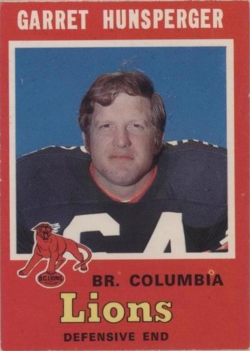 1971 O-Pee-Chee Canadian Football League Garrett Hunsperger #43