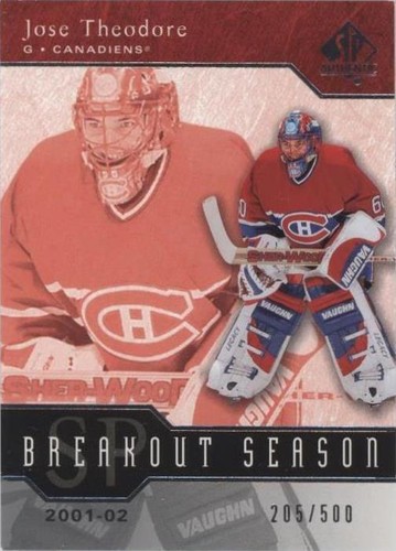 2003-04 SP Authentic - Jose Theodore #B12