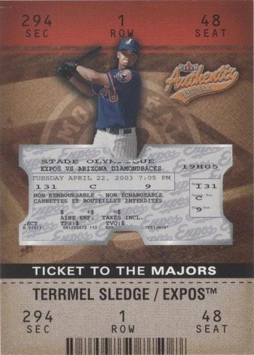 2003 Fleer Authentix - Terrmel Sledge #120
