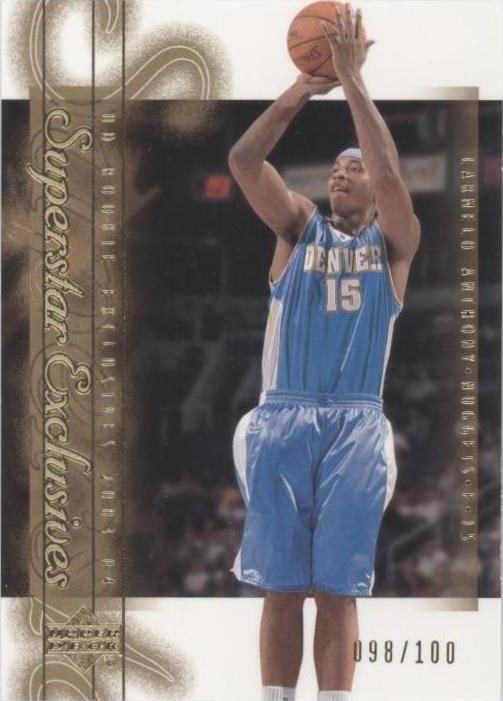 2003-04 Upper Deck Rookie Exclusives - Carmelo Anthony #EX15