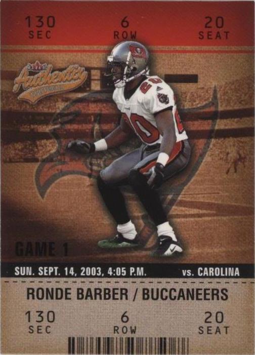 Fleer Authentix Ronde Barber #13 2003