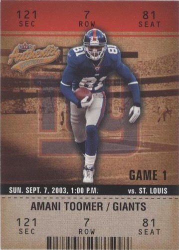 2003 Fleer Authentix Amani Toomer #100