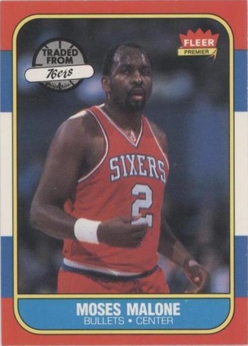KARL MALONE ROOKIE SUPER CENTERED MINT 1986-87 FLEER PSA 8
