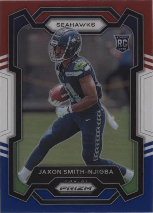2023 Panini Prizm - Rookies Red White & Blue Prizm #390 Jaxon Smith-Njigba (RC)