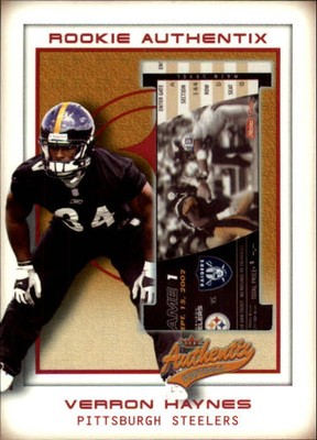 2002 Fleer Authentix #130 Verron Haynes Rookie Football Card /1250 