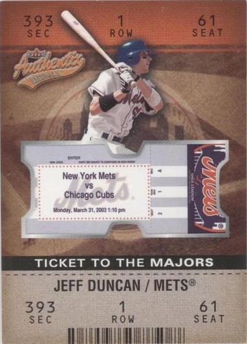 2003 Fleer Authentix - Jeff Duncan #A-172