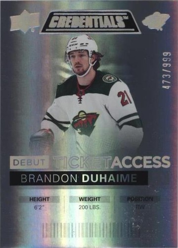 2021-22 Upper Deck Credentials - Brandon Duhaime #64