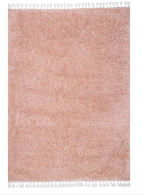 nuLOOM Neva Cozy Plush Shag With Tassels Area Rug in Pink 2x3 Entry Throw Rug
