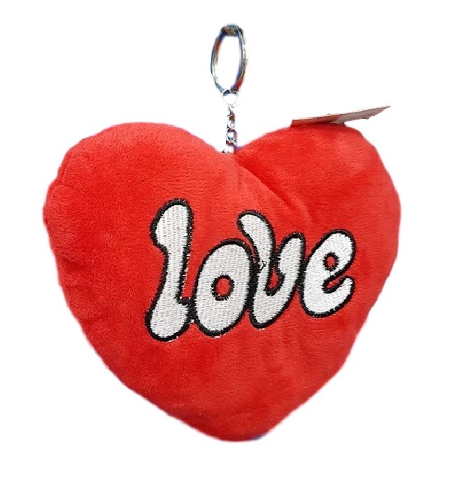 Portachiavi Cuore Rosso Peluche San Valentino Regalo Love You dfh