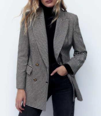 Zara houndstooth deals blazer