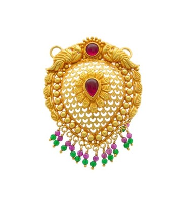 22K/18K Real Certified Fine Yellow Gold Carved Mangalsutra Pendant