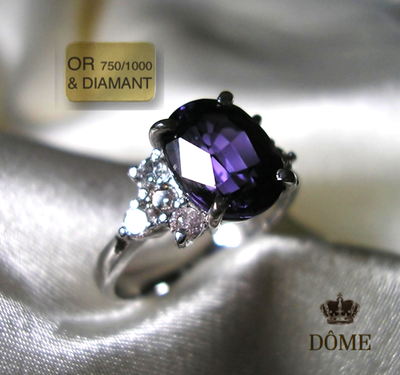 ORIGINALE Splendide Bague Alliance Saphir Diamants Or Blanc 18k