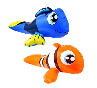 We Found NEMO AND DORY 2 Pack Giant Pool Fish Inflatables 27in Kids Water  Toys