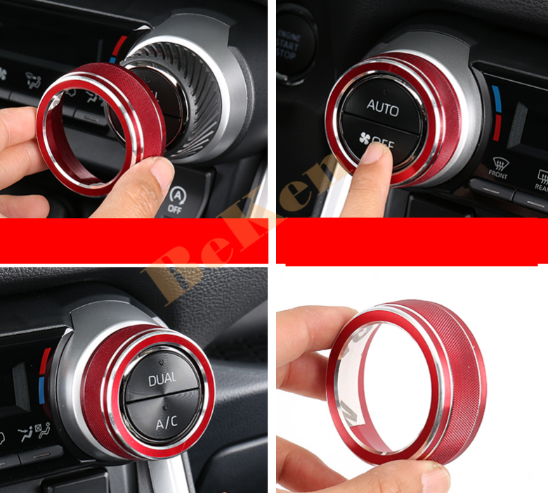 Audio knob A/C Climate Control Knob Ring Covers For Toyota RAV4 2019