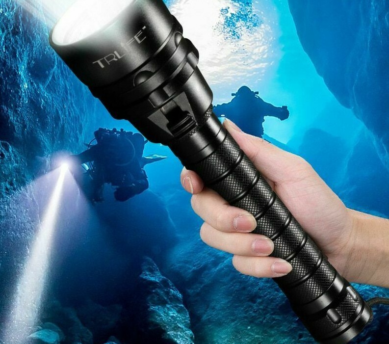 Scuba Dive Flashlight Night Torch For Underwater Waterproof Bright Diving Lamp