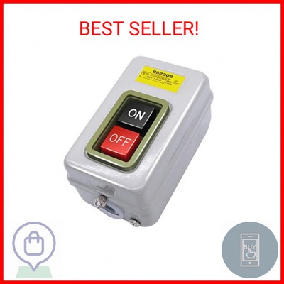 mxuteuk AC 220V/380V Push Button Switch On/Off Start Stop Switch 3 Phase Self Lo