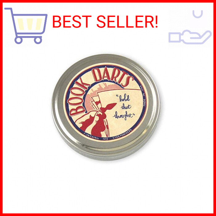 Book Darts 125 Count Tin Brass Bookmarks - Line Book Markers