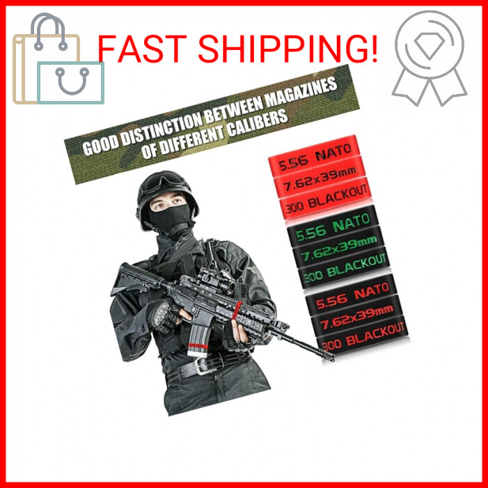 45 Pack Magazine Marking Band 5.56, 300 Blackout, 7.62 x 39 mm Magazine Bands