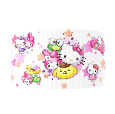 3 inch ANIME Grosgrain Ribbon HAIR BOWS WHOLESALE 1241187 White Kitty Melody