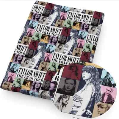 Singer 100% Cotton fabric. Music concert album 18''x57''