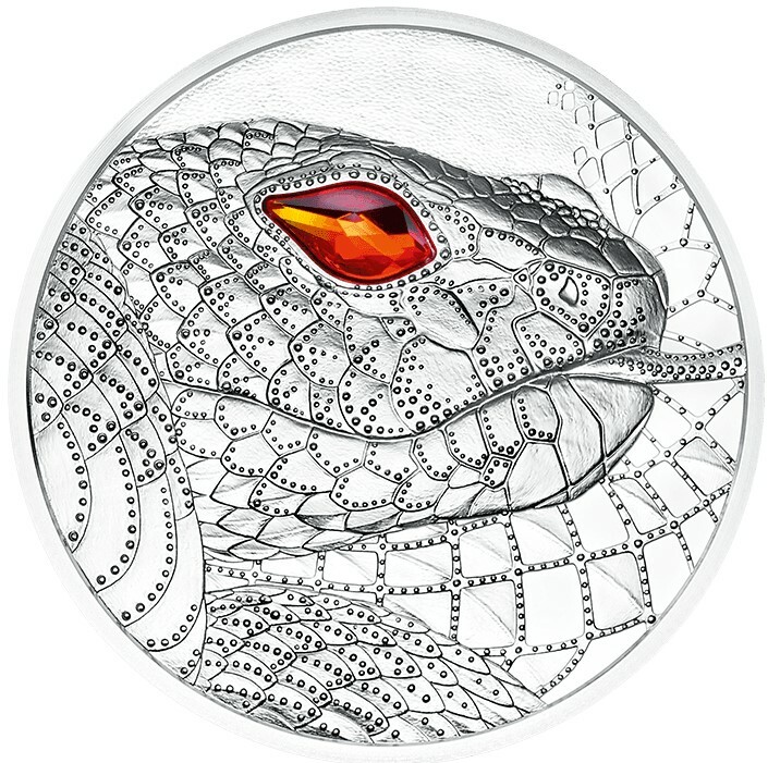 Österreich 2021 20 Euro Augen der Kontinente - Schlange mit Swarovski ® - Stein 