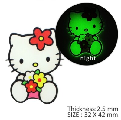 5 qty Jelly acrylic GLOW IN THE DARK Planar Resin Flatback 1247110 White Kitty