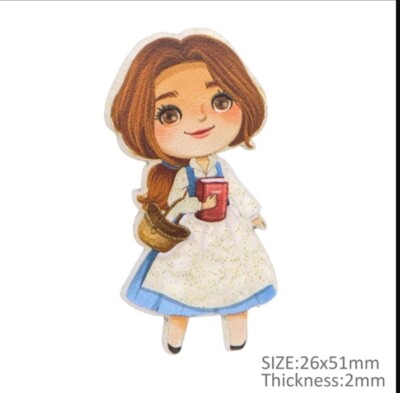 5 pc GLITTER Princess Planar Resin Flatback Hair Bow Center Belle Beauty 1241085