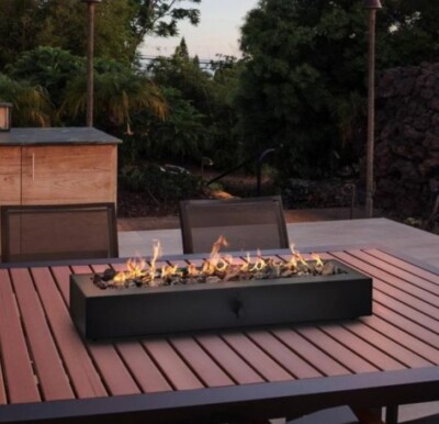 Threshold 28'' Outdoor  Tabletop Rectangular Propane Fire Pit *MSRP: $170