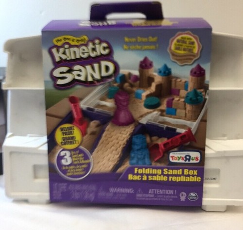 Kinetic Sand Folding Sand Box 3 lbs Sand & Toy Molds Sensory Art Toys R Us (aa)