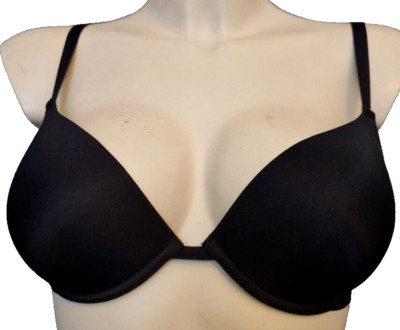 Silei Women Push-Up Shaped Cup Underwired Bra EU/DE 80C UK36C Black T-Shirt Bra