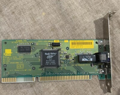 3Com Etherlink III 3C509B-TPO 10Mbps Network Card Parallel Tasking Vintage