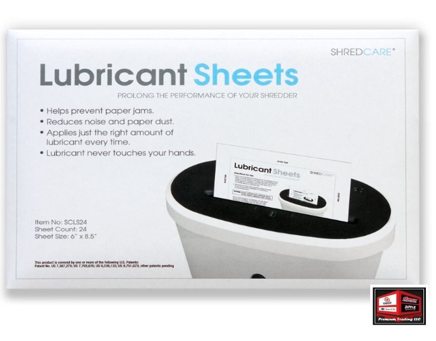 Lubricant Sheets 24 Sheets Per Pack Shredders