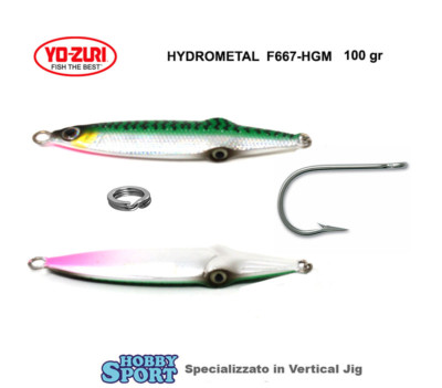 VERTICAL JIG HYDROMETAL 100 GR COLORE HGM SGOMBRO VERDE YO-ZURI F667