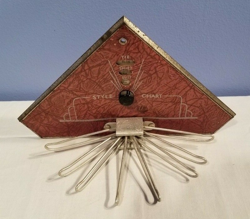 Vintage Style Chart Necktie Holder with Style & Color Chart-7 Arms for Ties