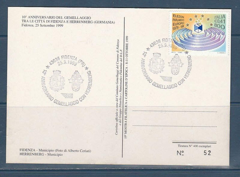 Etc Carte Italie Fidenza  E Herrenberg  Allemagne  1999