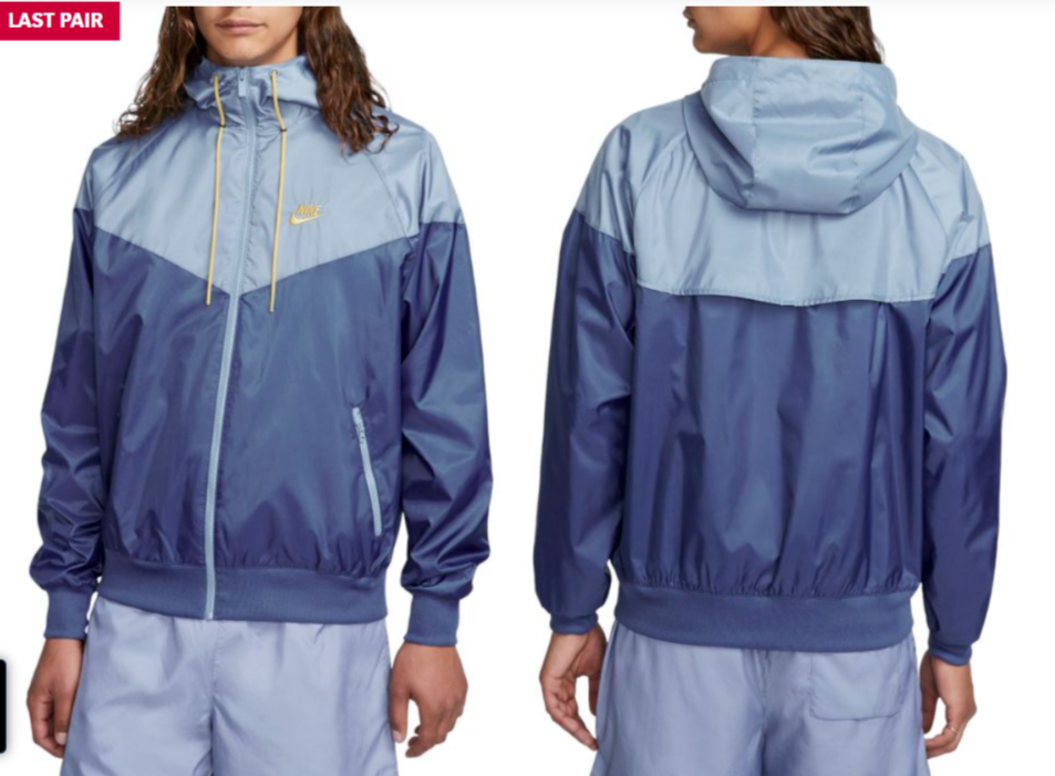 NIKE SPORTSWEAR Blue Slate Gold Logo Windrunner M 16500984