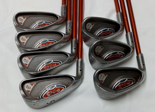 Ping G10 Black Dot Irons, 5-P, LW, SW, Ping TFC 129I R-FLEX Graphite Shafts MLH