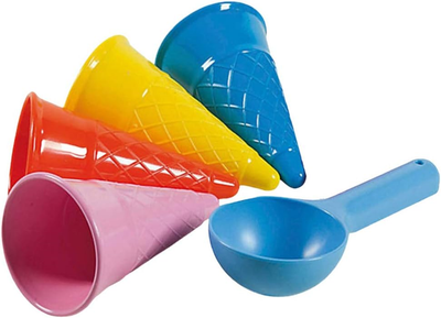 Balacoo 5pcs Beach Sand Toys Set Plastic Ice Cream Cones Scoop Ice