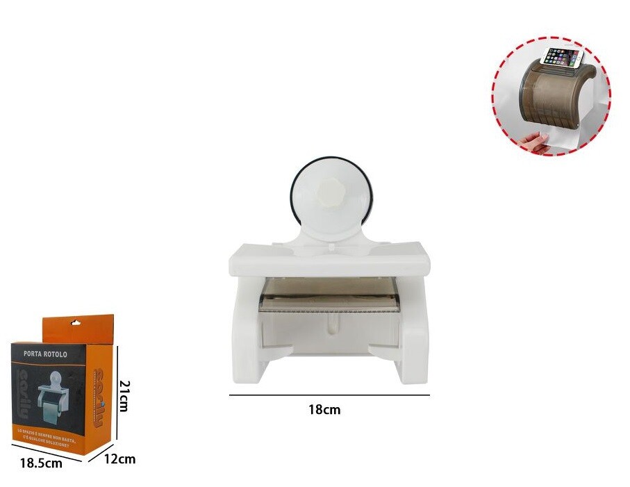 Porta Carta Supporto Rotolo Carta Igienica In Plastica Con Ventosa Bagno dfh