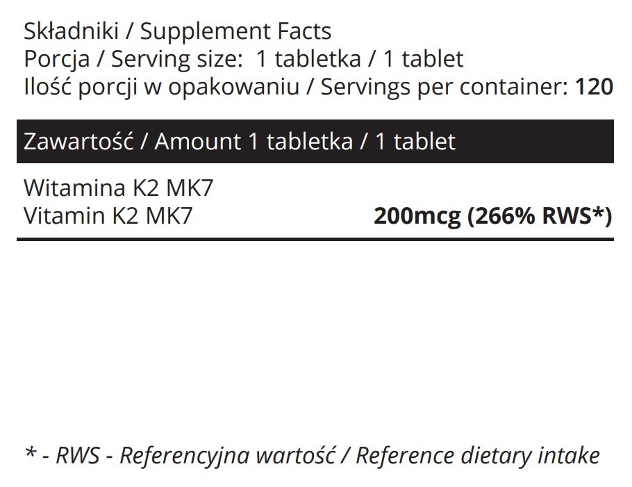 SOWELO VITAMIN K2 MK7 200mcg TABLETS