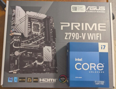 Intel Core i7-13700K, Asus Z790-V WiFi Motherboard, 32GB DDR5-6000 Combo
