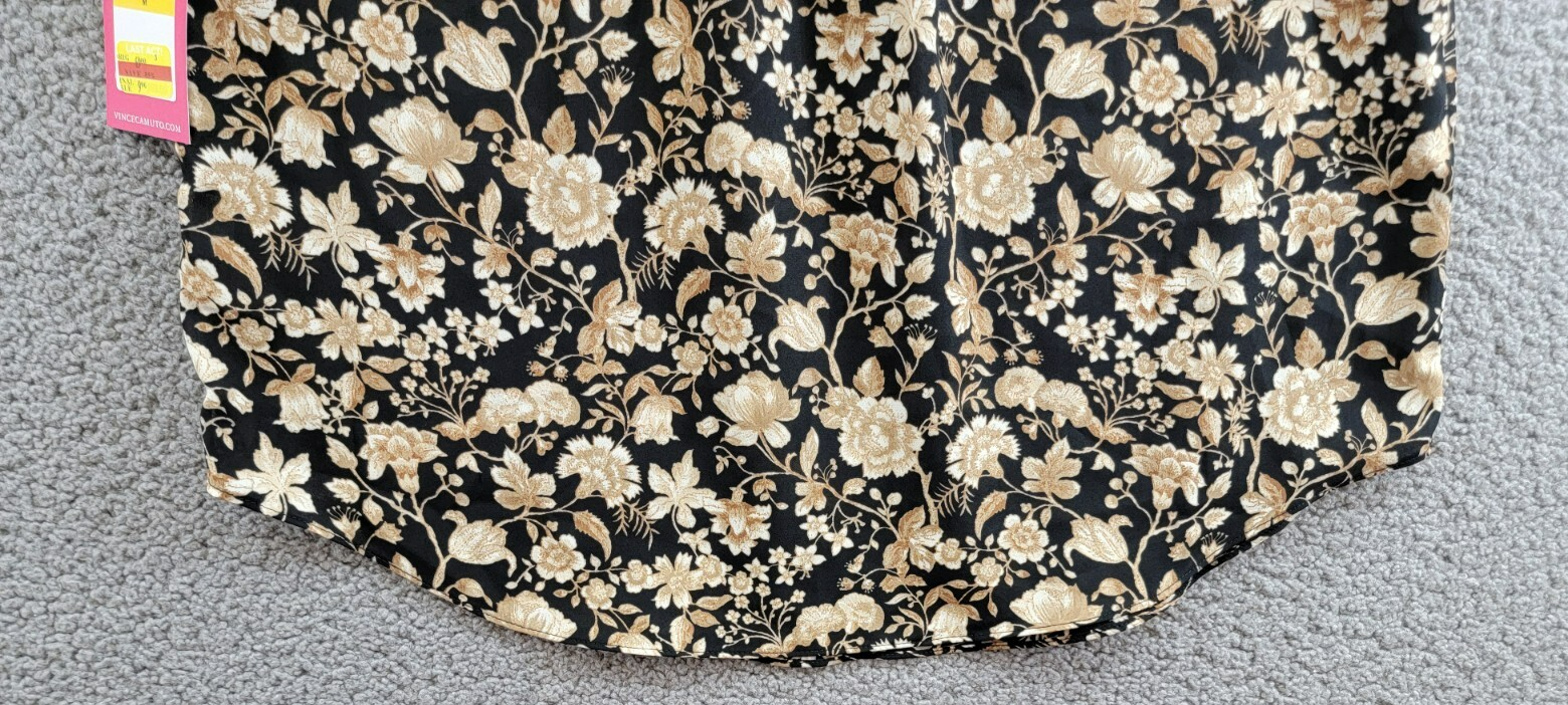 Vince Camuto Floral-Print Flutter-Sleeve Top Women's M Multi V-Neck Pullover - Picture 11 of 14