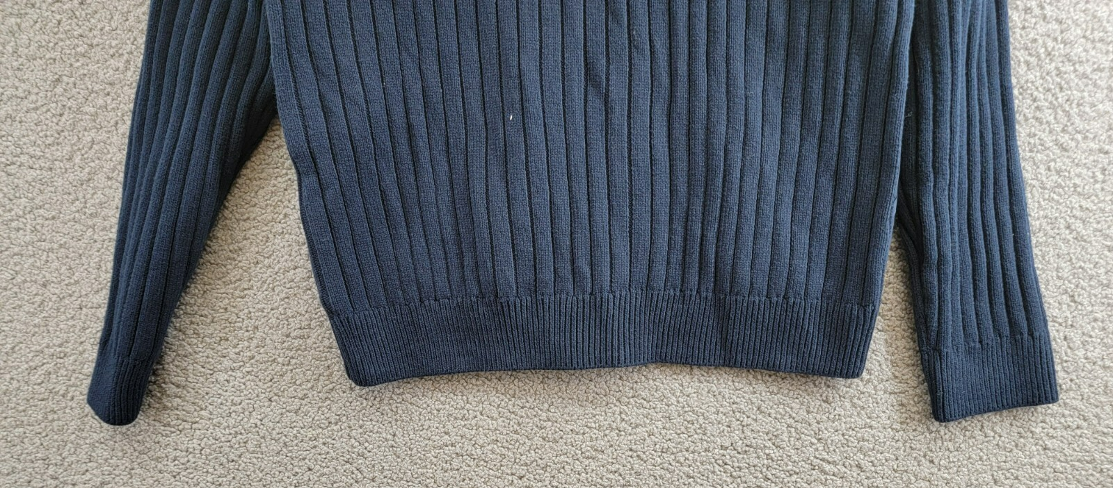 BASS OUTDOOR Mixed Media Zip-Front Hooded Sweater Jacket Men's M Navy Blaze L/S - Picture 13 of 17