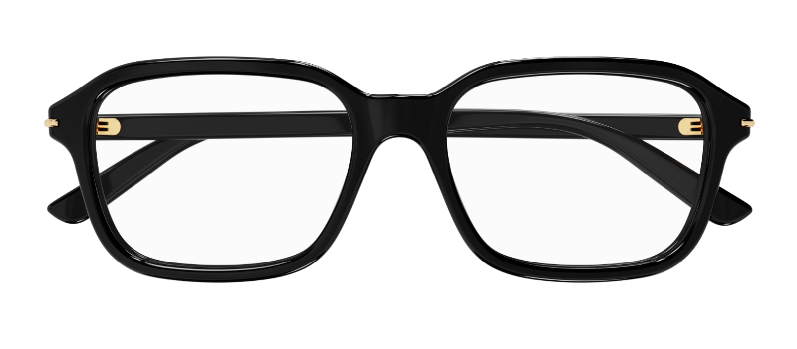 Pre-owned Gucci Gg1446o 001 Black Rectangular Men's Eyeglasses In Clear