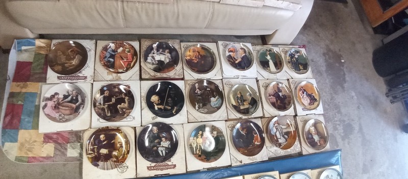 Vintage Plate collections Boxes with Paperwork *Norman Rockwell, Knowles ect.