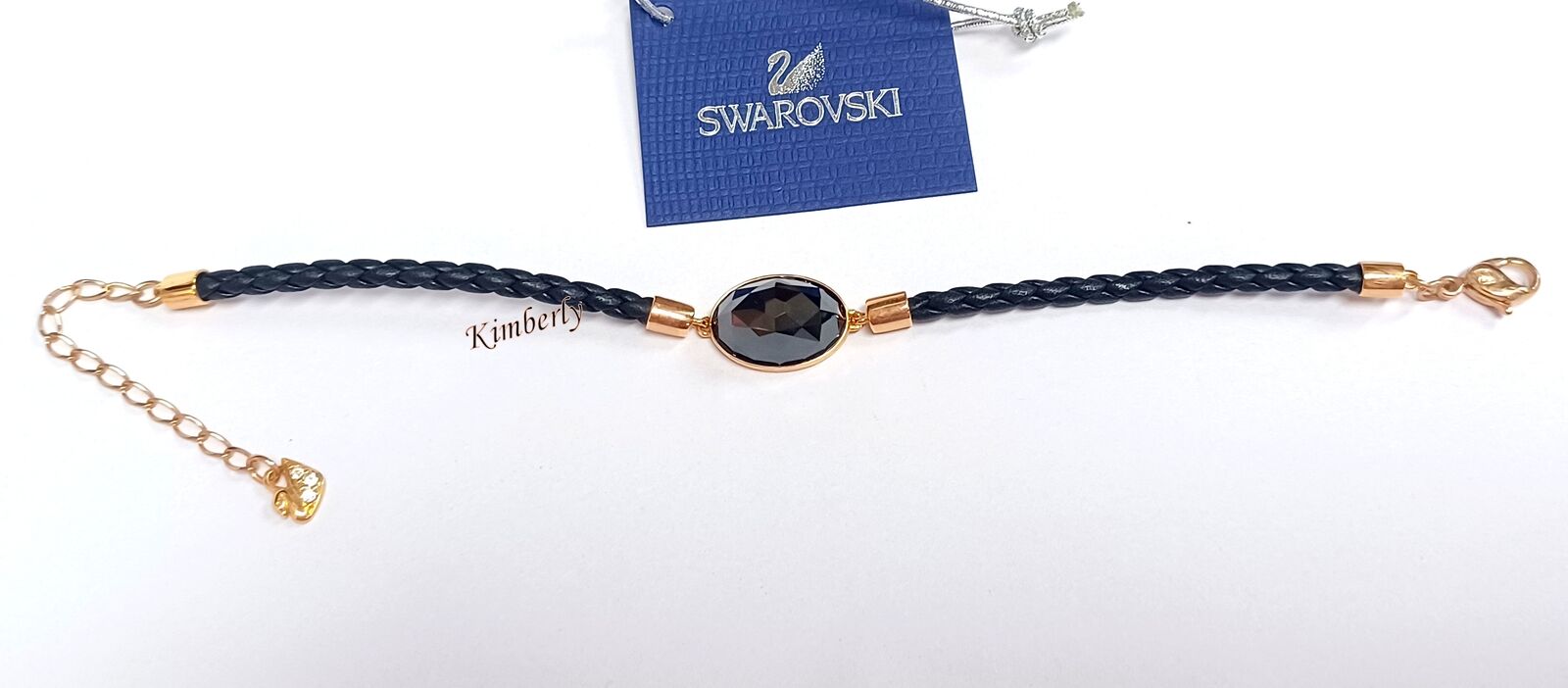 Swarovski Vanilla Black Bracelet Leather Cord Jet Crystal Swarovski Vanilla Black Bracelet Leather Cord Jet Crystal