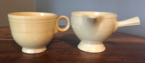 Vintage  Fiesta Creamy Ivory  Stick Handle Creamer